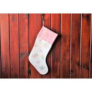 Upcycled Floral Christmas Stocking